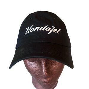 HondaJet Black Cap, 100% cotton adjustable velcro closure